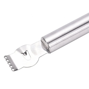 Pelador de cocina de acero inoxidable, rallador de <span class=keywords><strong>queso</strong></span>, naranja, limón, Zester, con cuchillo de <span class=keywords><strong>canal</strong></span> - Product Image 3