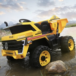 双座新型12v工程儿童卡车，带电动翻车机 - Product Image 3