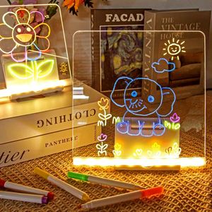 Tableau de dessin LED éducatif pour enfants avec plaque d'écriture en acrylique, parfait pour les fêtes d'Halloween et d'anniversaire - Product Image 1