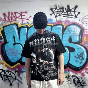 Streetwear Custom 280GSM Heavyweight 100% Cotton Boxy Fit <strong>T</strong>-<strong>Shirt</strong> DTG Printed <strong>Gothic</strong> Skull Graphic Tee <strong>t</strong> <strong>Shirt</strong> - Product Image 1