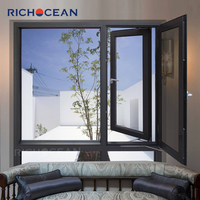 Ventanas Abatibles de Aluminio con Triple y Doble Acristalamiento, Resistentes a Huracanes, Personalizadas de Fábrica RICHOCEAN