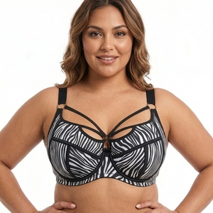 Sujetador con aros push-up floral translúcido ultrafino de talla grande para mujer con almohadilla frontal extraíble, transpirable y sin costuras - Product Image 4