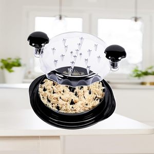 Outil de déchiquetage de viande, de bœuf et de poulet en plastique portable de haute qualité, écologique, 9,84 pouces, avec couvercle transparent antidérapant pour une utilisation en cuisine - Product Image 5