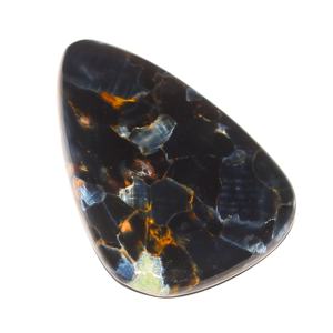 Pietersite แหวนขัดอัญมณีทรงหลวมขัดเงาอัญมณีสีดำสีน้ำเงินธรรมชาติได้รับการรับรองมาตรฐาน IGI - Product Image 2