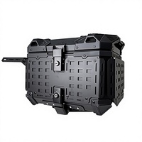 Vente en gros de nouveaux coffres à bagages portables pour moto, noirs, 45L, en alliage d'aluminium, multifonctionnels, blindés
