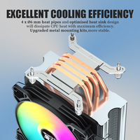 SNOWMAN MT4LS RGB refroidisseur de processeur à ventilateur unique 4 caloducs dissipateur de chaleur en aluminium avec RGB LED Air Type refroidisseur de processeur horizontal en gros