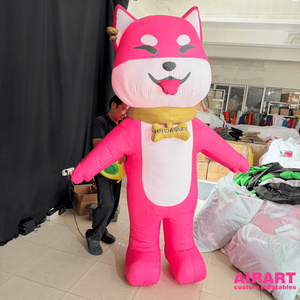 Disfraz Inflable Gigante de Perro <span class=keywords><strong>Shiba</strong></span> <span class=keywords><strong>Inu</strong></span> Rosa de 2.5m, Mascota Inflable para Publicidad y Promoción - Product Image 2