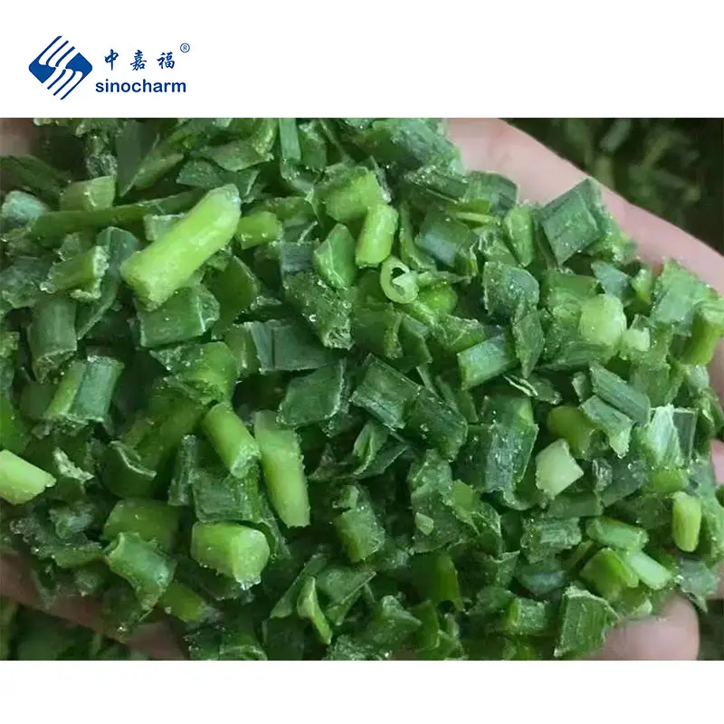 Sinocharm BRC A disetujui IQF hijau Leek 5mm potong harga pabrik 10kg jumlah besar irisan beku Leek