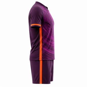 Vêtements d'entraînement pour hommes en gros, uniforme de football fabriqué au Pakistan, 100% polyester respirant, séchage rapide, col en V, manches courtes, équipe personnalisée - Product Image 4