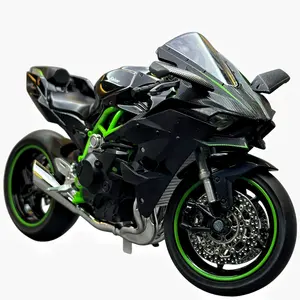 Diecast 1:12 Kawasaki Ninja H2r Motorfiets Met Geluid En Licht Voorwiel Stuurornament Metalen Model Motorfiets Legering Model