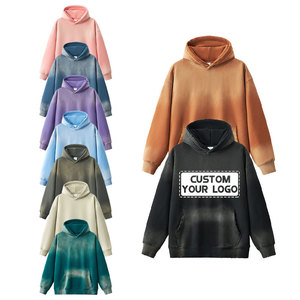 Sudadera con Capucha Extra Grande de Felpa Lavada al Ácido, 100% Algodón, 500 g/m², con Logotipo Personalizado Bordado, Teñido por Pulverización, Unisex, Invierno, Talla XL, para Hombre y Mujer - Product Image 4