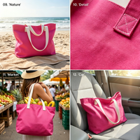 Tas Kanvas Cetak Logo Kustom Tas Belanja Ramah Lingkungan untuk Wanita Hadiah Hari Ibu Perusahaan Grosir Partai Besar