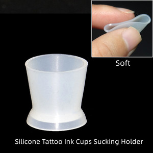 Tatuaggio 300 pz <span class=keywords><strong>S</strong></span> Tatuaggio Tatuaggio fai da te forniture tazze in silicone rosa Tatuaggio tazza per il trucco semi-permanente pigmenti - Product Image 5