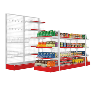 Custom-made Lightweight Metal Mesh Wire <b>Shelves</b> in White Red Combination Are Used for Retailing Goods in Convenience Stores. - Product Image 5