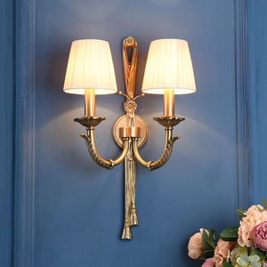 Retro Full Copper Wall Lamp Dual Arm Bedroom Wall Lamp Indoor Brass <b>Light</b> <b>Loft</b> Corridor Living Room Hotel Lighting Fixture - Product Image 1
