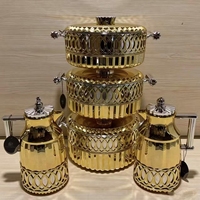 Ensemble de chauffe-plats industriels pour la restauration, 3 pièces (3L, 3.6L, 4.6L, 1L+1L), comprenant des casseroles isothermes en acier inoxydable pour le stockage