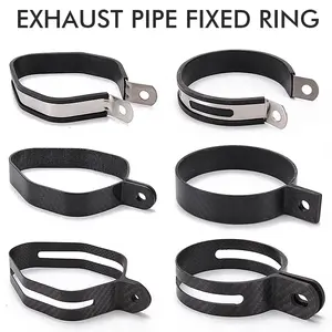 Universal Motorcycle Exhaust Pipe Muffler Escape SC Moto Project Carbon Fiber Holder Clamp Fixed Ring Support Bracket