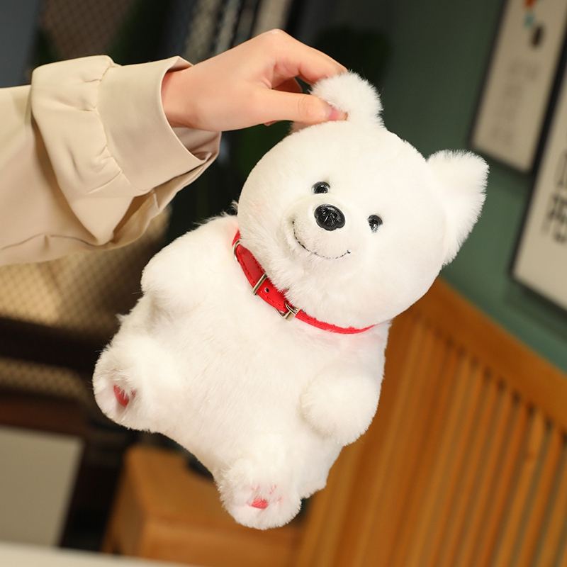 Stuffed Puppy Samoyed Animal Toy Plush Cute Pet Toys Dog