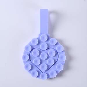 Support de téléphone portable portable en silicone à ventouse double face, poignée de coque au design cœur avec produits en caoutchouc durables - Product Image 2