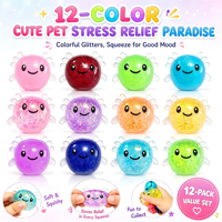 Jouet Squishy Axolotl Pailleté en Sucre de Malt, Jouet Anti-Stress Doux à Presser, Cadeau de Fête pour Enfants