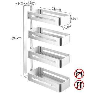 Estante de cocina giratorio multicapa para baño, estante de acero al carbono, estantes de almacenamiento - Product Image 2