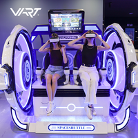 Mesin Game Simulator teater/bioskop Virtual Reality, kursi telur ganda 9D VR komersial dengan Headset VR
