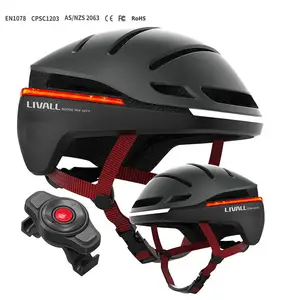 LIVALL Helm Desain Emas Terbaru EVO21, 360 Derajat Lampu Led Rem Pintar Fungsi SOS Helm Sepeda Pintar