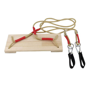 ชิงช้าไม้เนื้อแข็งแบบสองที่นั่งสำหรับผู้ใหญ่และเด็ก ชิงช้ากลางแจ้งปรับระดับได้พร้อมเชือกยึดรับน้ำหนักได้สูงสุด 150 กก. - Product Image 3