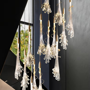 2025 Design unico ciondolo in cristallo stile goccia <span class=keywords><strong>oro</strong></span> chiaro soggiorno <span class=keywords><strong>lampada</strong></span> <span class=keywords><strong>a</strong></span> <span class=keywords><strong>sospensione</strong></span> per luci Decorative per interni - Product Image 4