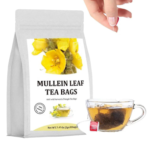 Thé de molène biologique frais en vrac OEM pour la santé pulmonaire, tisane sans caféine, 20 sachets de thé en fibres de maïs - Product Image 1