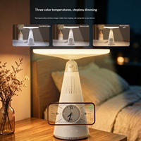 Miroir de maquillage intelligent avec haut-parleur 5.3, lumière d'appoint, luminosité réglable, interaction vocale IA, chargement sans fil, utilisation en extérieur