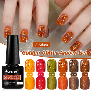 MTSSII-Vernis à Ongles Gel Ambré Brillant, Gel de Vernis à Ongles en Cristal, <span class=keywords><strong>Marron</strong></span>, Vert, <span class=keywords><strong>Automne</strong></span>, 6 Couleurs, UV, LED, <span class=keywords><strong>Art</strong></span> de Manucure - Product Image 3