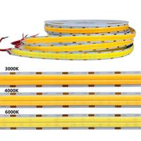 Bande LED COB double rangée 24V, 600 LED, ruban lumineux flexible sans points apparents, blanc chaud, blanc naturel, blanc froid, éclairage intérieur