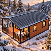 Maison modulaire préfabriquée avec véranda couverte pour hôtel de villégiature en station de ski et projets de glamping