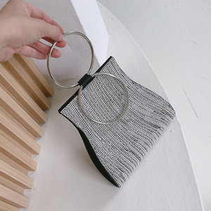 Sac de soirée promotionnel de qualité supérieure, pochette de soirée avec perles et strass, poignée ornée de strass - Product Image 5