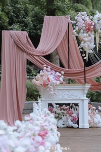 Vorhangstoff Foto-Hochzeits-Hintergrund Drapierung Dekoration Weicher Gazenstoff Elfenbein Chiffon Outdoor Bühnen-Hintergrund Geburtstagsvorhänge - Product Image 6