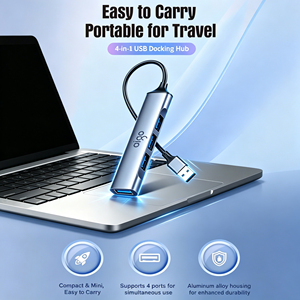 Hub d'extension USB-C en aluminium, lecteur de carte SD TF intégré, prise audio, disposition pratique 8-en-1 <span class=keywords><strong>pour</strong></span> ordinateur portable fin et léger de bureau - Product Image 3