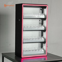 Armoire à cigarettes personnalisable en plastique ABS à 3 fentes avec support et porte à structure liée