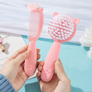 Ensemble de brosses à cheveux pour nouveaux-nés 2 pièces/ensemble peigne à cheveux doux écologique pour enfants masseur de cuir chevelu brosse de douche produits pour bébés avec boîte cadeau - Product Image 4
