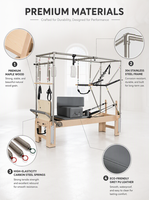 Appareil de Pilates 3-en-1 Reformer Cadillac Combo en bois d'érable massif, machine à jambes hautes pour la maison et l'entraînement en studio professionnel