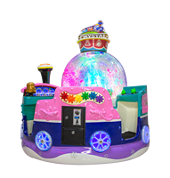Manège pour enfants 2 places, train à cristaux, à monnayeur, en fibre de verre, avec effet de neige réaliste, certifié CE, version anglaise