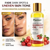 Huile de vétiver essentielle, faible MOQ, personnalisée, naturelle, biologique et éclaircissante, à l'arbutine et à l'huile de busserole pour un blanchiment rapide de la peau du corps pour femmes