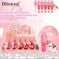 Gloss liquide hydratant effet miroir pour les lèvres, effet repulpant, avec pendentif sac dessin animé, pour le marché international