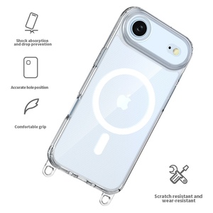 Custodia per <span class=keywords><strong>iPhone</strong></span> 17 Air Pro Max trasparente in TPU magnetico antiurto con foro per cordino rimovibile e logo personalizzato - Product Image 6
