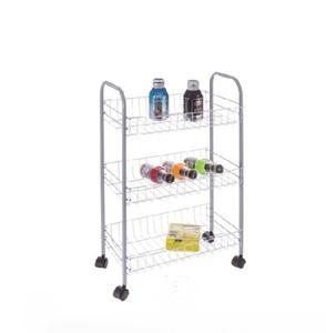 FIRST HORSE Chariots de rangement roulants en métal à 4 niveaux pour la cuisine, design polyvalent, étagère de rangement chromée détachable - Product Image 4