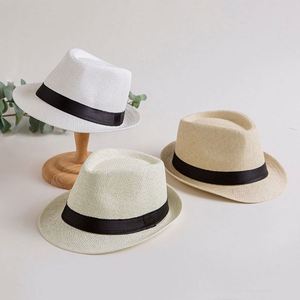Spring Summer Cheap Promotional Gift Men Women Custom Printed Logo Trilby Paper Straw Fedora <b>Hat</b> - Product Image 5