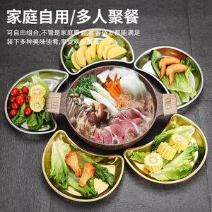 Korean Stainless Steel Snack Platter Moon Shaped Durable Serving Tray For Hot Pot Vegetable Dumpling Plate - Product Image 4