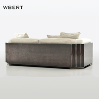 WBERT Nouveau design unique Champagne bicolore Velours-Fabriqué à la main Ice Crack Combinaison deux places pour le salon Meubles de maison