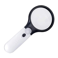 LARREX 3X LED Lights 45X Handheld Mini Pocket Portable Loupe Loupe pour Lire Couture Insecte Hobby Observation 1 An