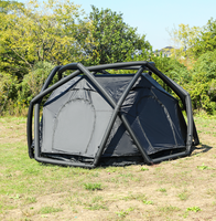 Tente bulle gonflable double couche PU 3000mm, noire, pour camping extérieur, certifiée CE, faible MOQ, pour 3-4 personnes, toutes saisons